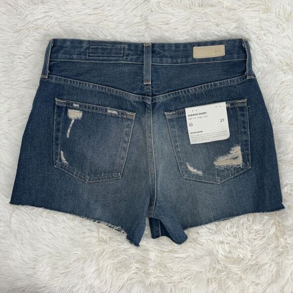 AG Denim Shorts High-Rise Distressed Wedgie Cutoffs - Picture 2 of 12